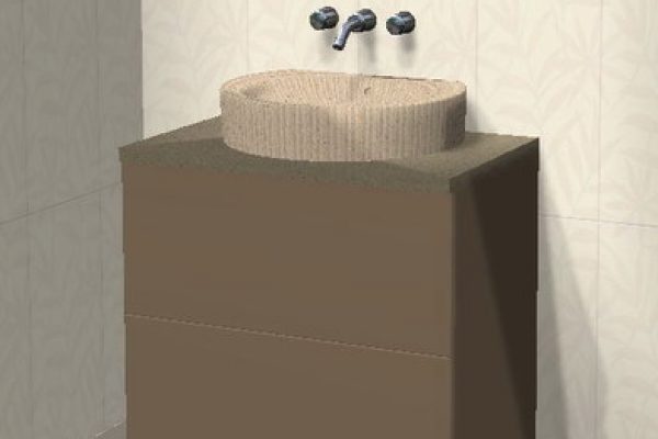 Lavabo de Piedra con Griferia en Pared